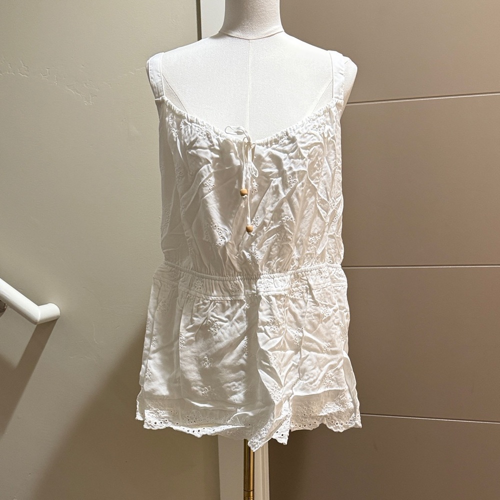 Torrid White Eyelet Tank Top